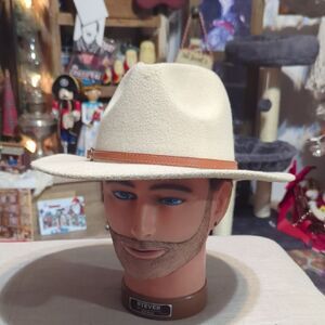 Tallahassee Women Men Wool Fedora‎ Hat With Leather Ribbon Gentleman Lady Wide